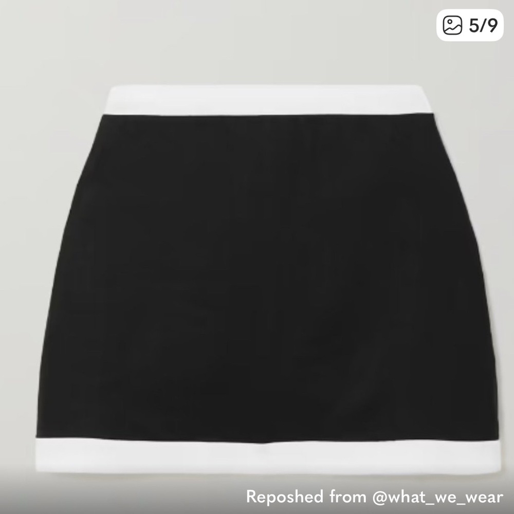 Reformation Robbie Linen Black and White Mini Skirt size 0